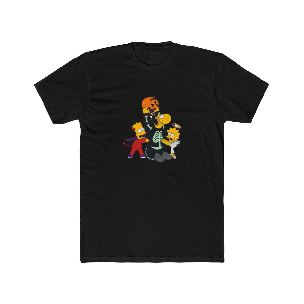 The Simpsons Halloween Candy Fight Girls Mineral Wash Crop T Shirt - alternate angle 4, merchandise