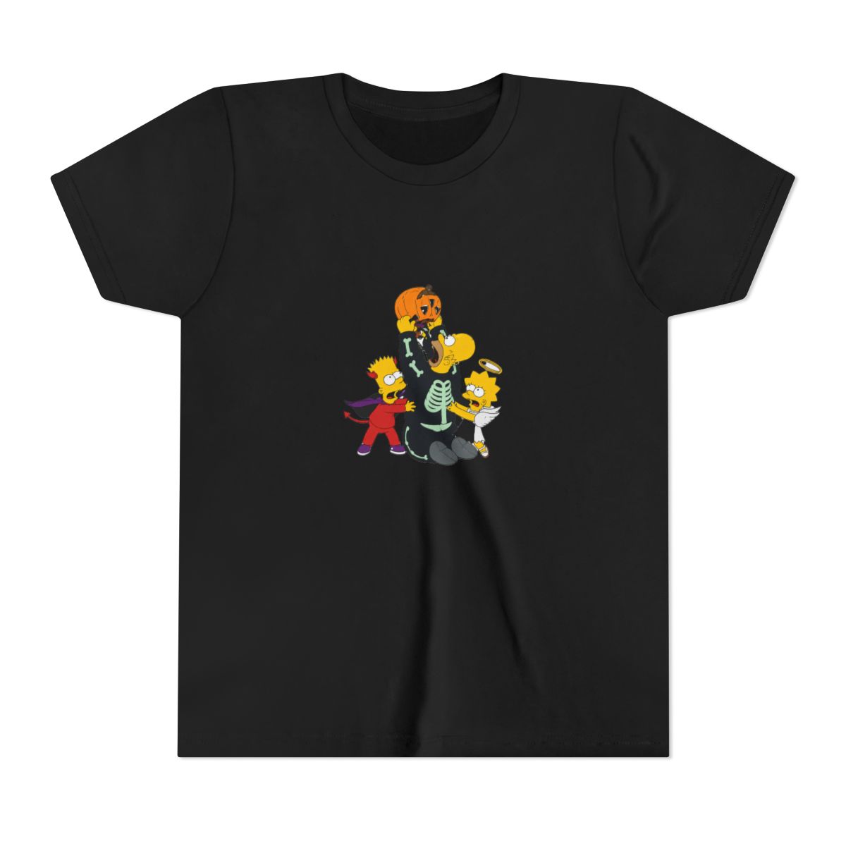 The Simpsons Halloween Candy Fight Girls Mineral Wash Crop T Shirt (Kids) - Official T-Shirts merchandise
