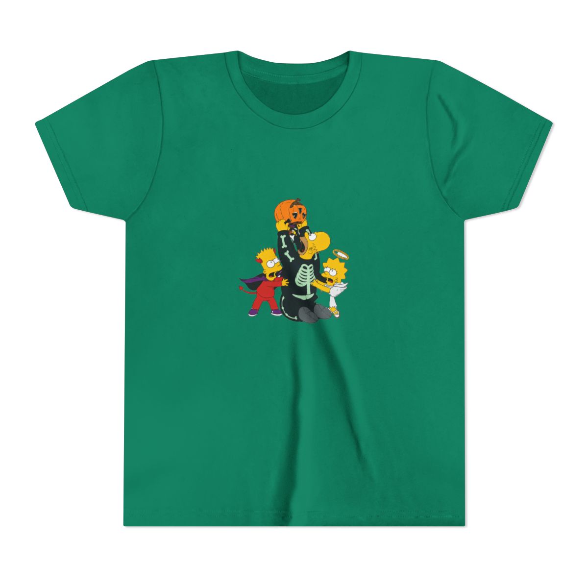 The Simpsons Halloween Candy Fight Girls Mineral Wash Crop T Shirt (Kids) - alternate angle 2, merchandise