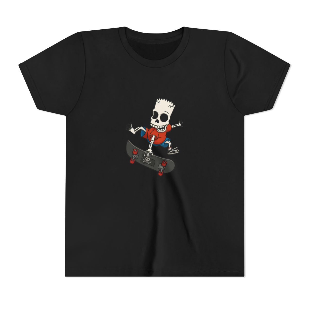 The Simpsons Bartskeleton Skates Kids T Shirt - alternate angle 2, merchandise