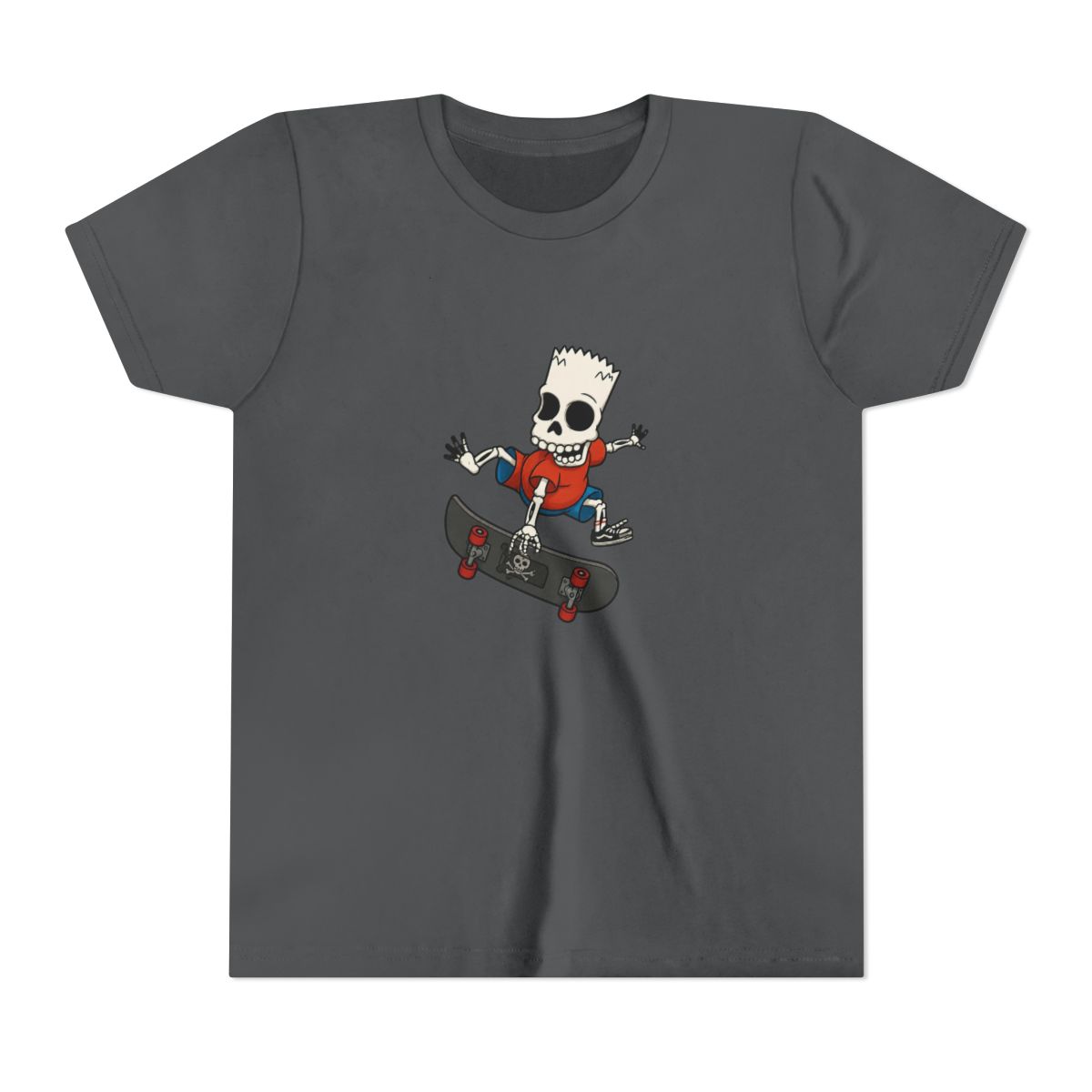The Simpsons Bartskeleton Skates Kids T Shirt - alternate angle 5, merchandise